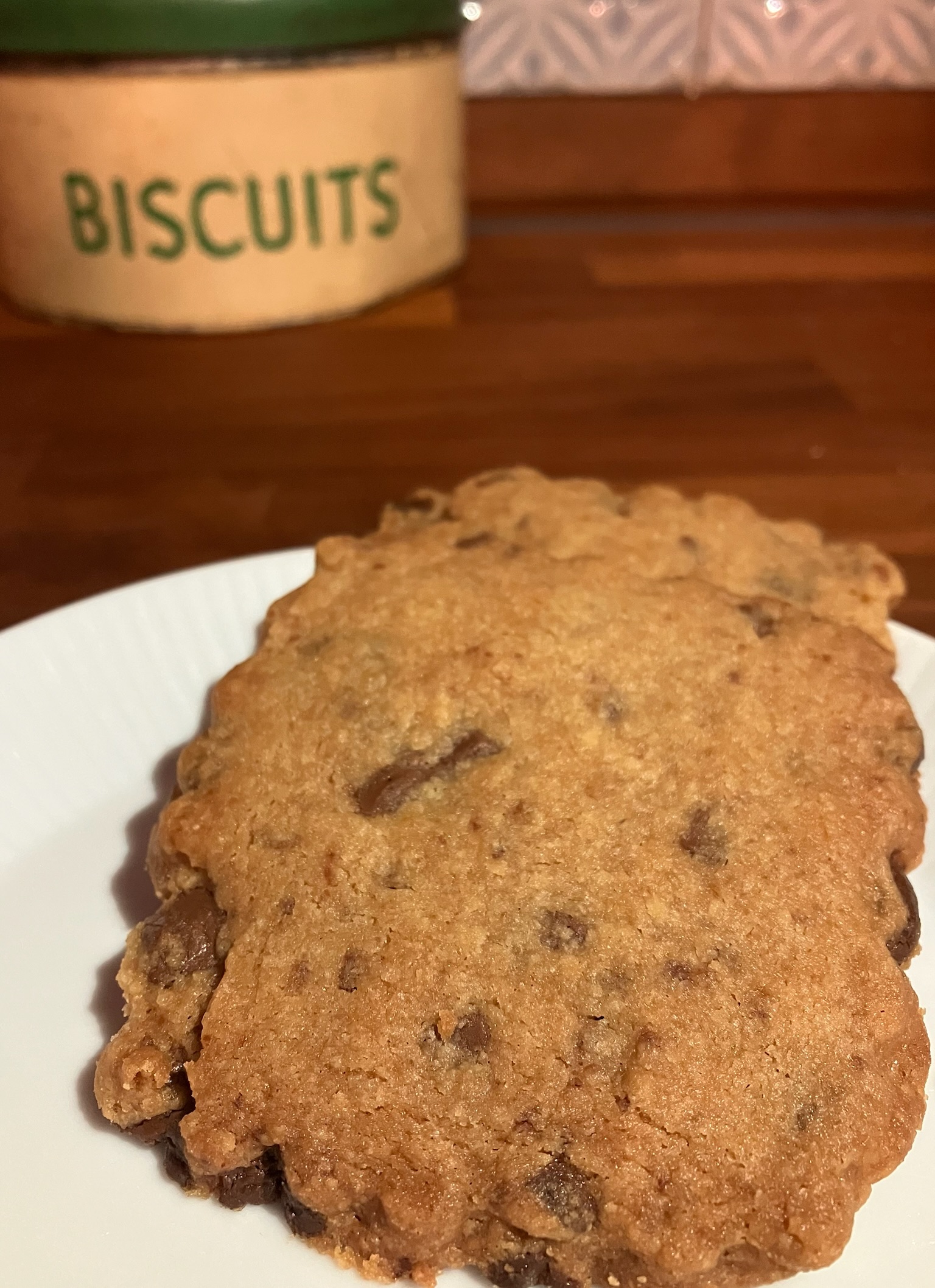 Crunchy chocolate chip biscuits